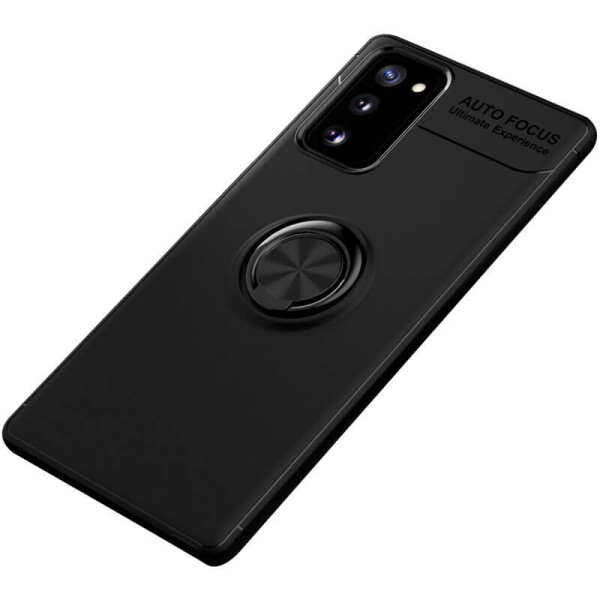 

TPU чехол Deen ColorRing под магнитный держатель (opp) для Samsung Galaxy Note 20 Черный / Черный