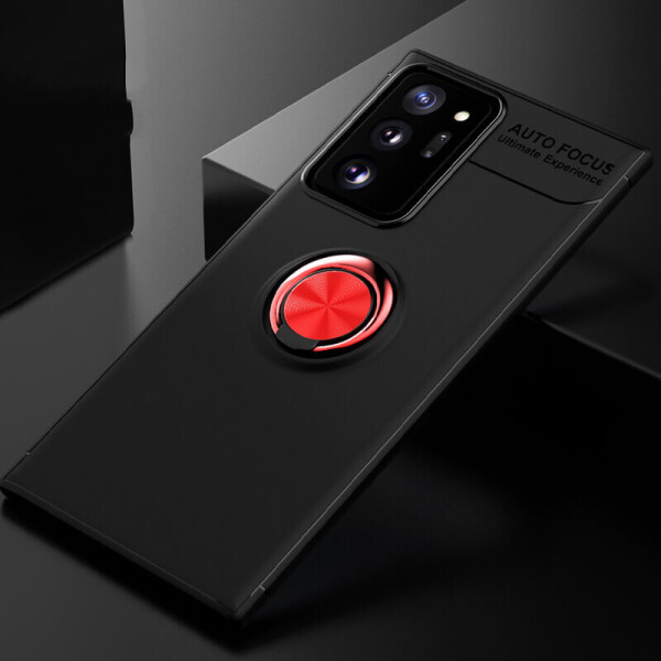 

TPU чехол Deen ColorRing под магнитный держатель (opp) для Samsung Galaxy Note 20 Ultra Черный / Красный