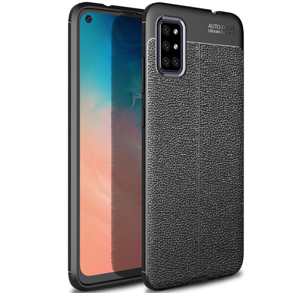

TPU чехол фактурный (с имитацией кожи) для Samsung Galaxy M51 Черный