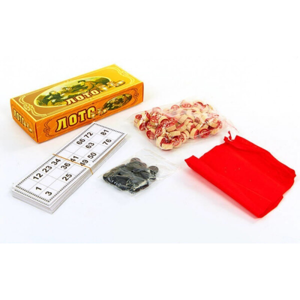 

Лото настольная игра в цветной картонной коробке W9070
