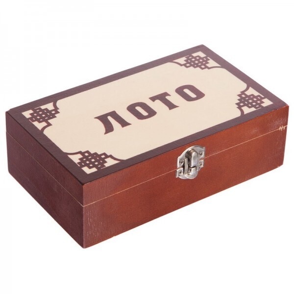 

Лото настольная игра в деревянной коробке W9902 Brown