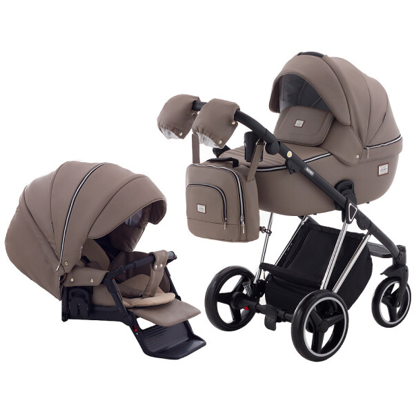 

Коляска 2 в 1 Adamex Mimi Polar (Chrome) кожа 100% CR308 капучино кожа - капучино кожа (выдавленная точка)