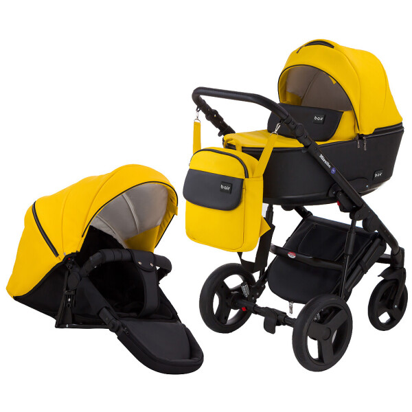 

Коляска 2 в 1 Bair Mirello кожа 100% М-40/30 желтый - черный
