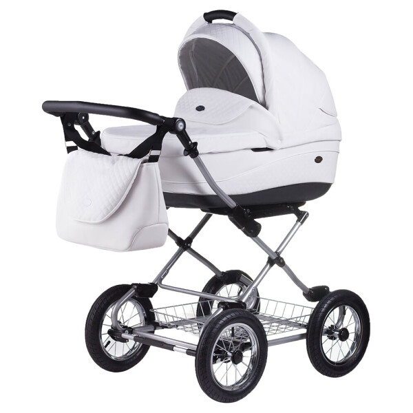 

Коляска 2 в 1 классическая Roan Emma (12"sery) E17 белый (кожа)