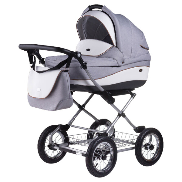 

Коляска 2 в 1 классическая Roan Emma (12"sery) E54 серый - белая кожа