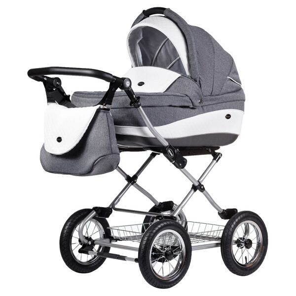 

Коляска 2 в 1 классическая Roan Emma (12"sery) E69 серый - белый (кожа)