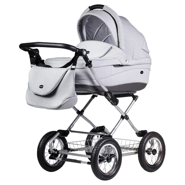 

Коляска 2 в 1 классическая Roan Emma (12"sery) E72 светло-серый - светло-серый (кожа)