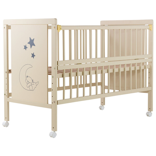 

Кровать Babyroom Медвежонок M-01 откидной бок, колеса бук слоновая кость