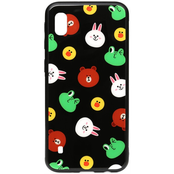 

TOTO Cartoon Print Glass Case Samsung Galaxy A10 Line friends Black