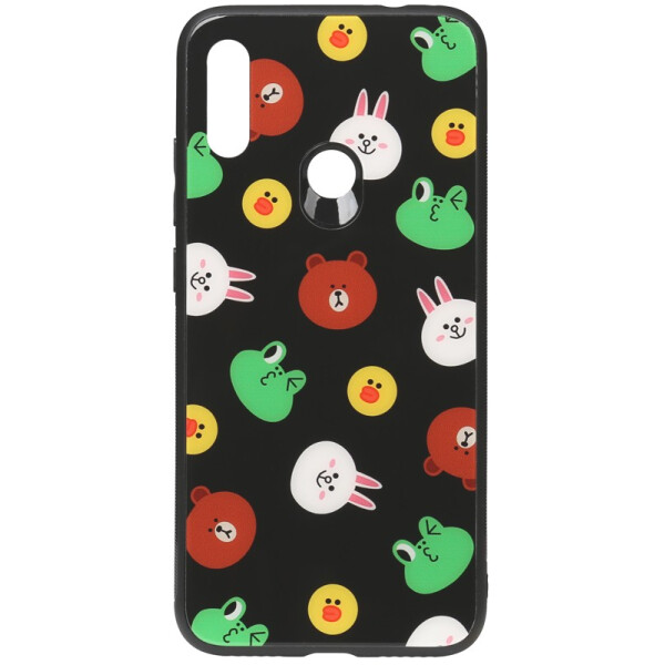 

Чехол TOTO Cartoon Print Glass Case Xiaomi Redmi Note 7 Line friends Black