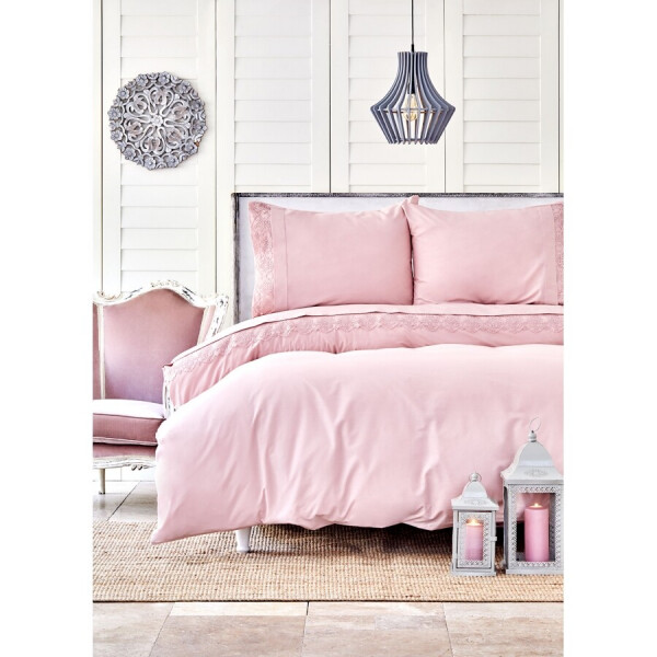 

Постельное белье Karaca Home ранфорс - Beatriz pudra пудра с кружевом евро (svt-2000022261654)