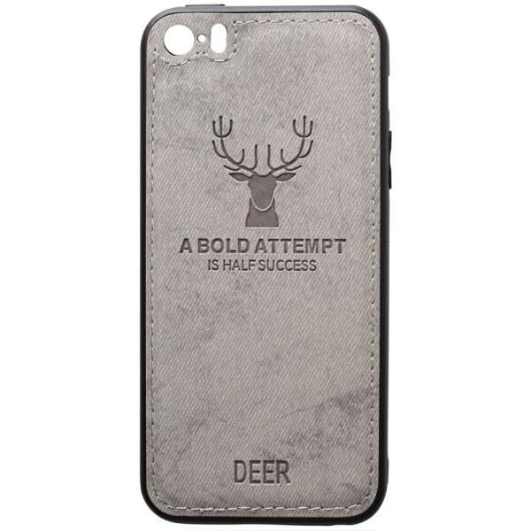 

TOTO Deer Shell With Leather Effect Case Apple iPhone 5/5s/SE Gray