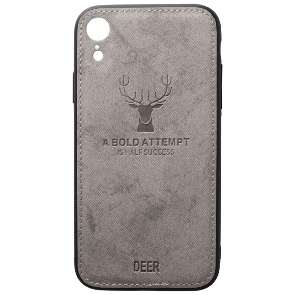 

TOTO Deer Shell With Leather Effect Case Apple iPhone XR Grey