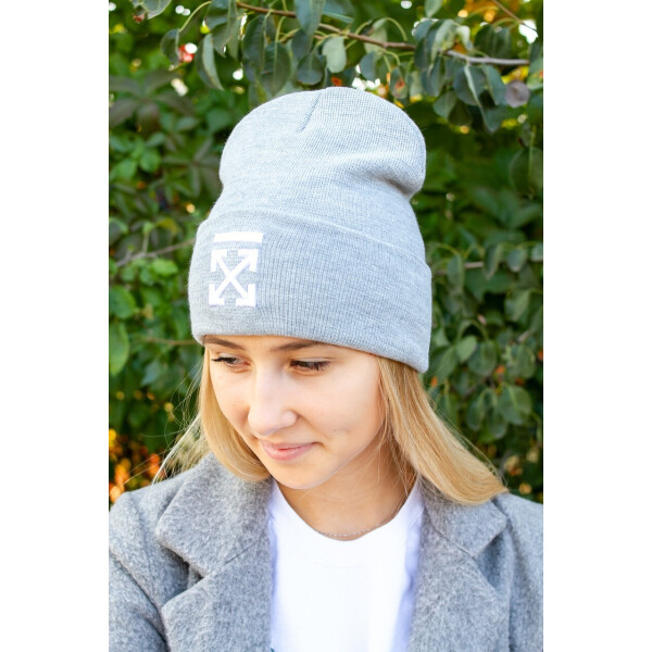 

Шапка зимняя BGL Off-white Серая (1406)