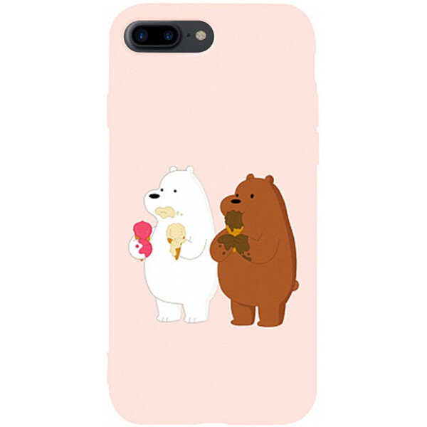 

TOTO Matt TPU 2mm Print Case Apple iPhone 7 Plus/8 Plus #66 Bear Icecreame Sand pink