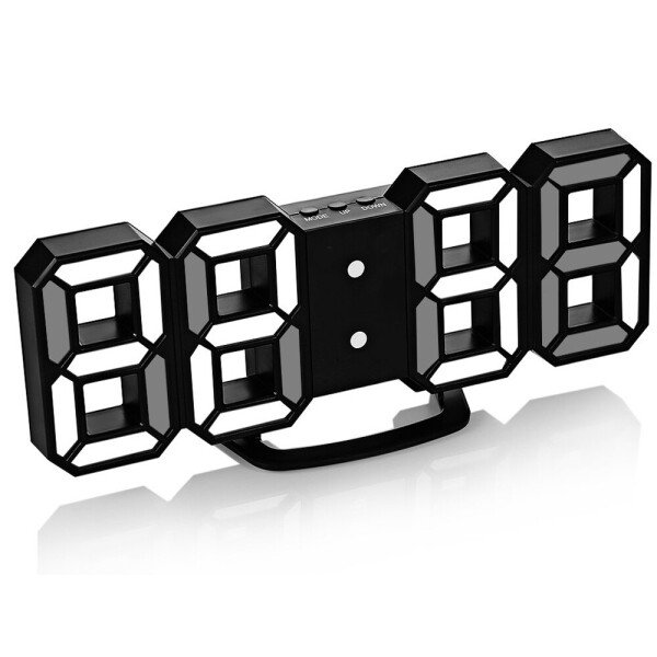 Акция на 3D часы Digoo С будильником Светодиодные Черный корпус Белый (1004-584-07) от Allo UA