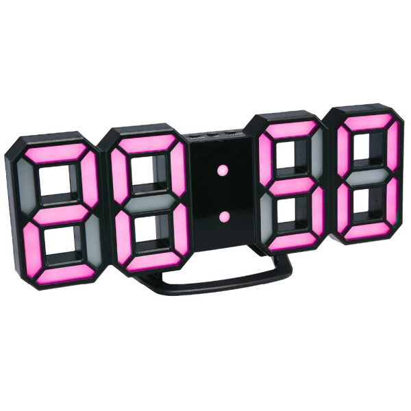 Акция на 3D часы Digoo С будильником Светодиодные Черный корпус Розовый (1004-584-06) от Allo UA