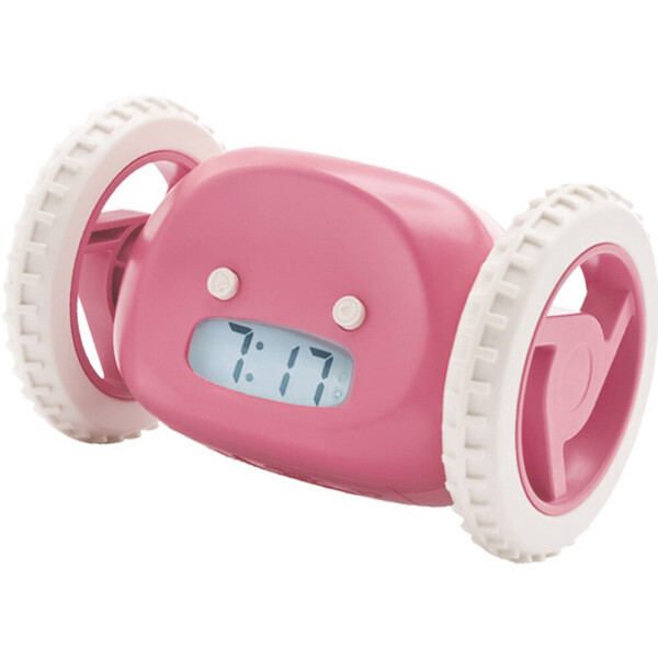 Акция на Убегающий будильник BauTech Часы на колесиках цифровой Розовый (1007-074-03) от Allo UA