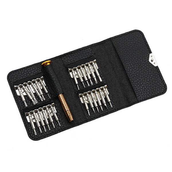 

Набор отвёрток BauTech 25 в 1 для мелких работ в кожаном чехле Черный (1004-008-01)