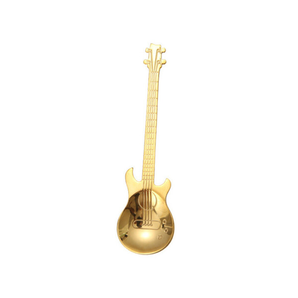Акция на Ложка Guitar Чайная В форме гитары Золотой (1004-471-05) от Allo UA