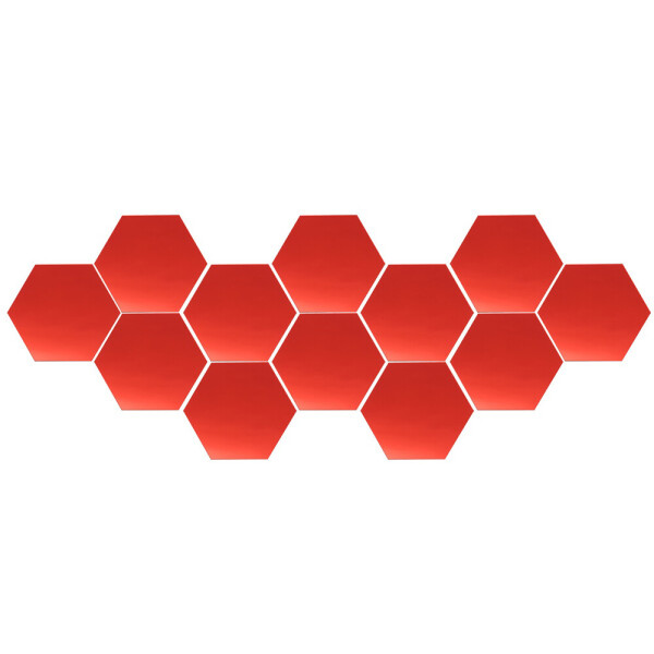 

Зеркальная наклейка BauTech 3D Шестигранная На стену 12 шт. 80x70x40MM Красный (1005-207-03)