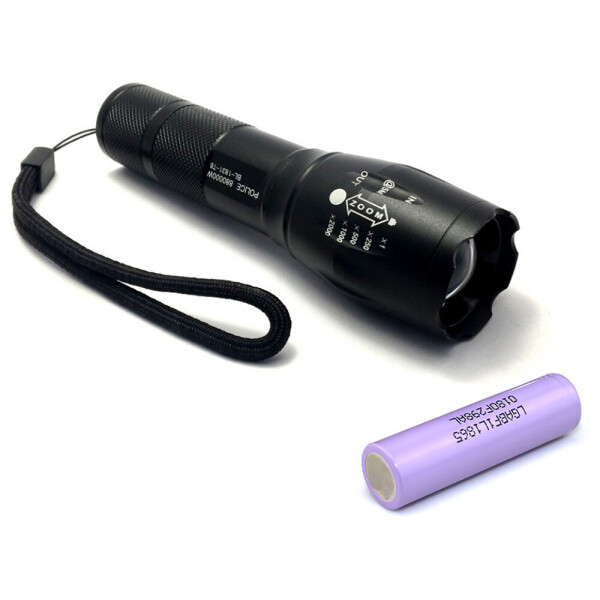 

Фонарь Police 1831-T6, zoom, Box + Оригинальный аккумулятор LG 18650 3400 mAh Черный (1006-979-00)