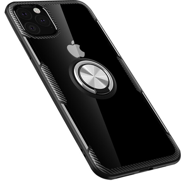 

TPU+PC чехол Deen CrystalRing под магнитный держатель для Apple iPhone 11 (6.1) (Бесцветный / Черный) (769267)