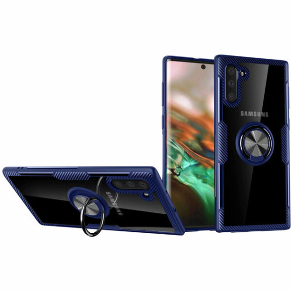 

TPU+PC чехол Deen CrystalRing под магнитный держатель для Samsung Galaxy Note 10 (Бесцветный / Синий) (746690)