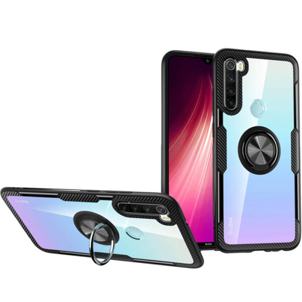 

TPU+PC чехол Deen CrystalRing под магнитный держатель для Xiaomi Redmi Note 8 (Бесцветный / Черный) (766925)