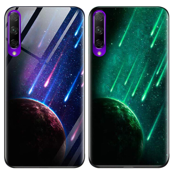 

TPU+Glass чехол светящийся в темноте для Huawei Honor 9X Pro (Метеорит / Синий) (775936)