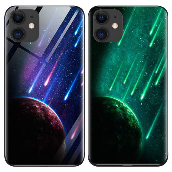 

TPU+Glass чехол светящийся в темноте для Apple iPhone 11 (6.1) (Метеорит / Синий) (775916)
