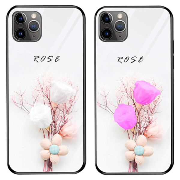 

TPU+Glass чехол светящийся в темноте для Apple iPhone 11 (6.1) (Rose /Белый) (775917)