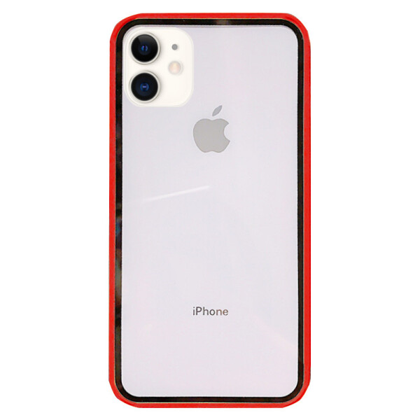 

Прозрачный TPU+PC чехол Epic с цветным бампером для Apple iPhone 11 (6.1) (Красный) (766124)