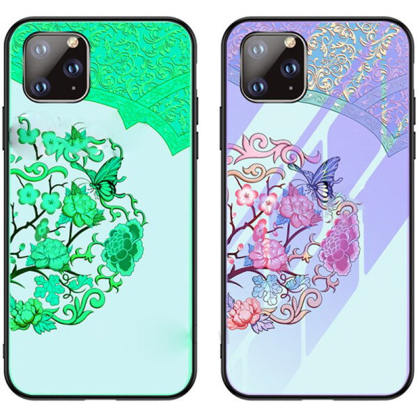 

TPU+Glass чехол светящийся в темноте для Apple iPhone 11 Pro (5.8) (Бабочка с цветами / Бирюзовый) (768741)