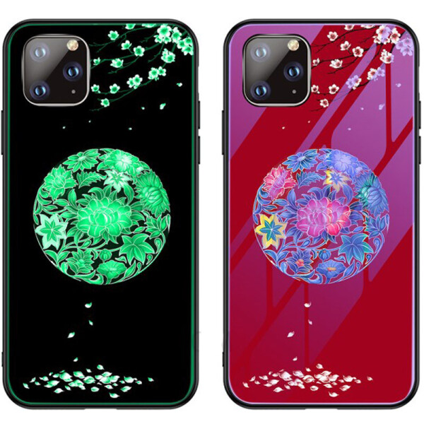 

TPU+Glass чехол светящийся в темноте для Apple iPhone 11 Pro (5.8) (Цветное плетение / Красный) (768743)