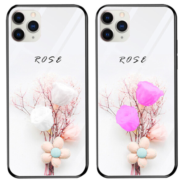 

TPU+Glass чехол светящийся в темноте для Apple iPhone 11 Pro Max (6.5) (Rose /Белый) (775928)