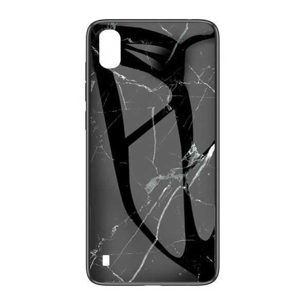 

TPU+Glass чехол Luxury Marble для Samsung Galaxy A10 (A105F) (Черный) (708052)