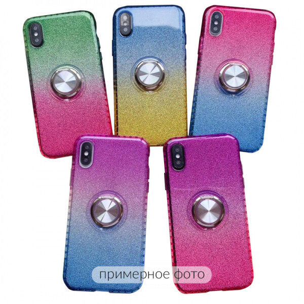 

TPU чехол Shine Gradient с кольцом для Samsung Galaxy A10s (Голубой / Желтый) (770047)