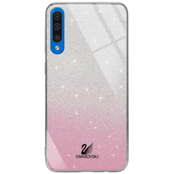 

TPU+Glass чехол Swarovski для Samsung Galaxy A50 (A505F) / A50s / A30s (Розовый) (784970)