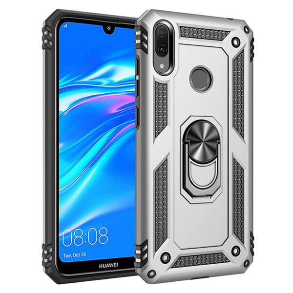 

Ударопрочный чехол Serge Ring магнитный держатель для Xiaomi Redmi Note 7 / Note 7 Pro / Note 7s (Серебряный) (717437)