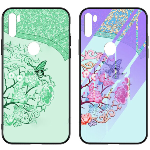 

TPU+Glass чехол светящийся в темноте для Xiaomi Redmi Note 8 (Бабочка с цветами / Бирюзовый) (768760)