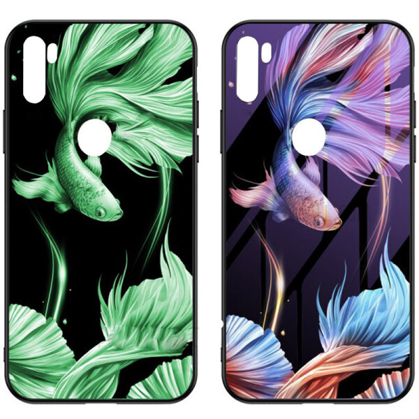 

TPU+Glass чехол светящийся в темноте для Xiaomi Redmi Note 8 (Рыбка / Фиолетовый) (768761)