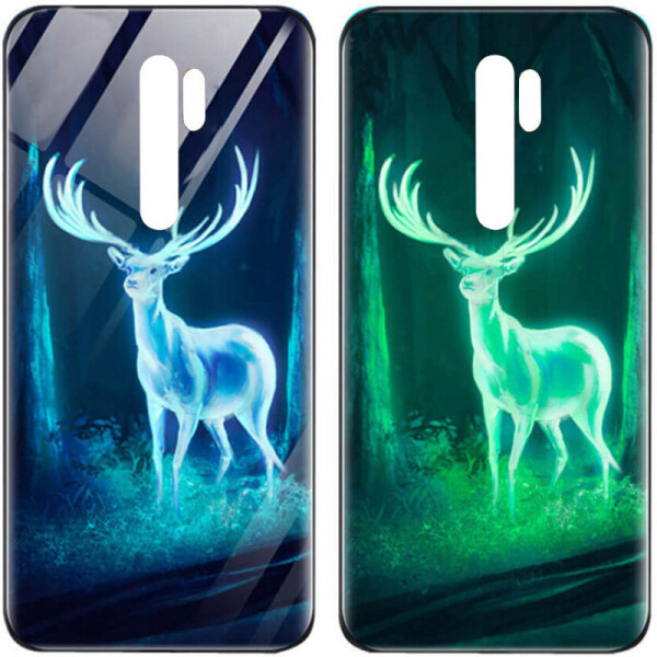 

TPU+Glass чехол светящийся в темноте для Xiaomi Redmi Note 8 Pro (Олень) (770454)