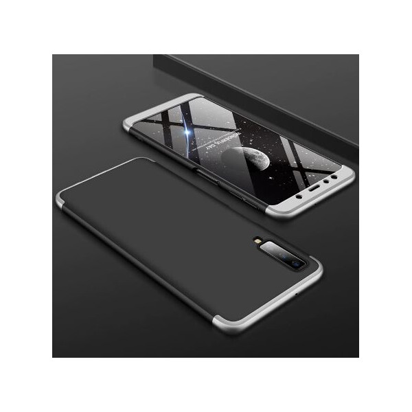 

Пластиковая накладка GKK LikGus 360 градусов для Samsung A750 Galaxy A7 (2018) (Черный / Серебряный) (663756)