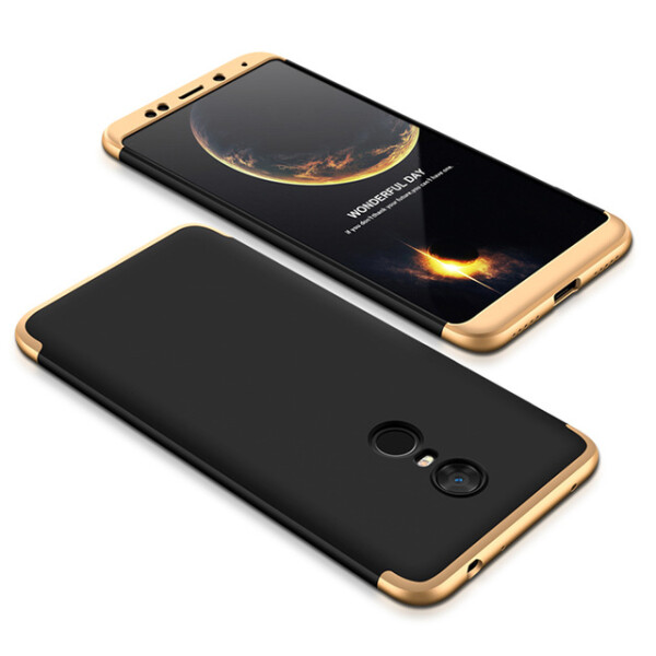 

Пластиковая накладка GKK LikGus 360 градусов для Xiaomi Redmi 5 (Черный / Золотой) (661099)