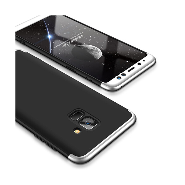 

Пластиковая накладка GKK LikGus 360 градусов для Samsung A730 Galaxy A8+ (2018) (Черный / Серебряный) (560866)