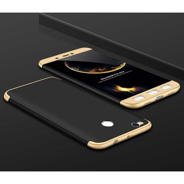

Пластиковая накладка GKK LikGus 360 градусов для Xiaomi Redmi 4X (Черный / Золотой) (560841)