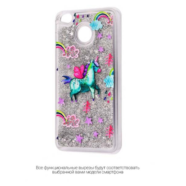 

TPU+PC чехол Liquid (glitter) для Samsung J320F Galaxy J3 (2016) ((13.) Единорог) (580271)