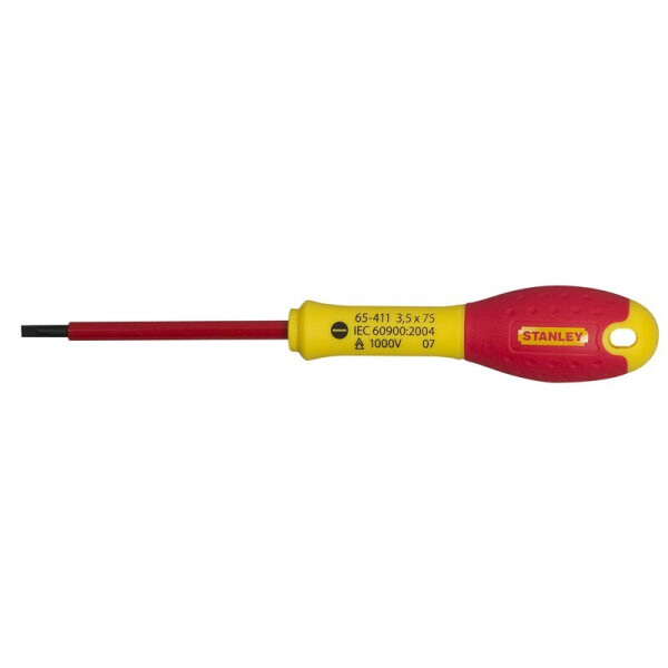 

Отвертка электрика STANLEY FatMax VDE 1000V SL3,5x75мм (0-65-411)