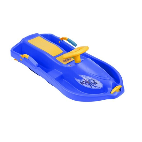 

Санки с рулем Plastkon Снежная лодка синие